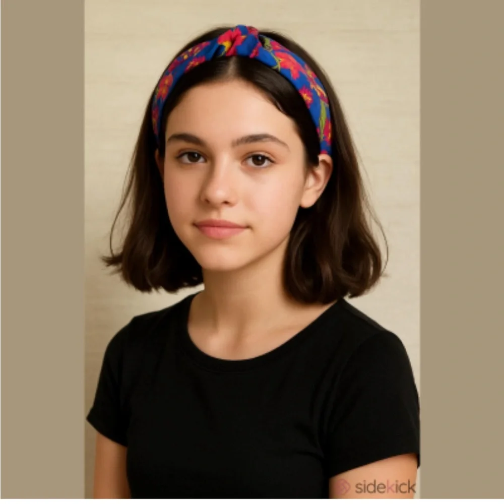 J.Crew Girls’ Knotted Floral Fabric and Embossed Leather Summer Headbands—3ct